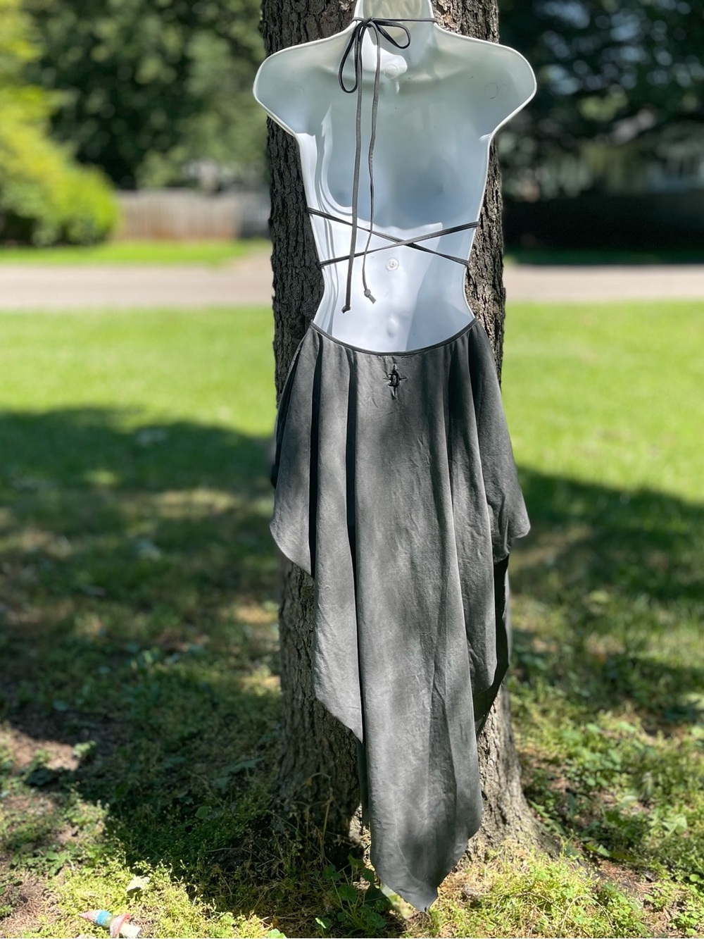 NEW without tags Dolls Kill Darker Wavs Echo Fairy Wrap Dress Distressed XS - Picture 6 of 8